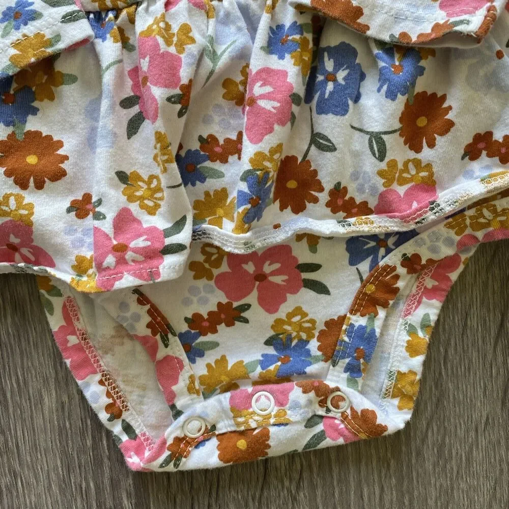 Carters Baby Girls One Piece Floral Long Sleeve 18 Months Spring Flowers Boho
